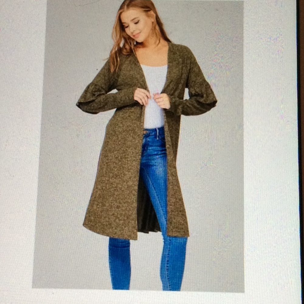 Boutique: Olive cardigan duster